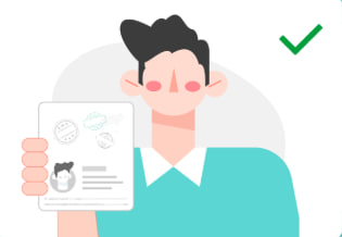 Example: person holding passport